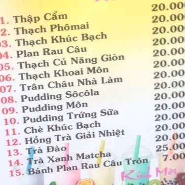 Thực đơn- Ăn vặt Thiên Ân - Trà Sữa Thạch Nhà Làm