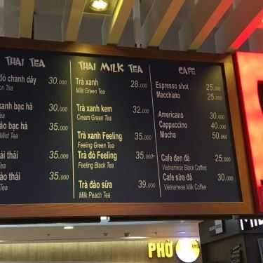 Thực đơn- Cafe Trà Sữa Thái Feeling QNG - Vincom Center