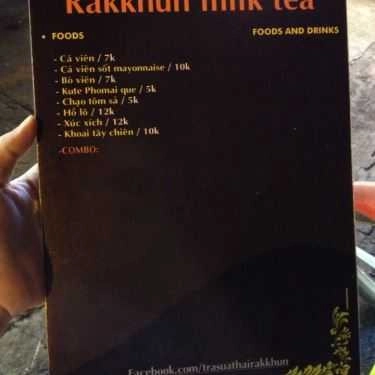 Thực đơn- Ăn vặt Trà Sữa Thái Rạk Khun