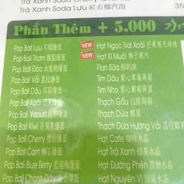 Thực đơn- Cafe Trà Sữa Tiên Hưởng - 233 Cách Mạng Tháng 8