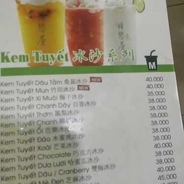 Thực đơn- Cafe Trà Sữa Tiên Hưởng - 233 Cách Mạng Tháng 8