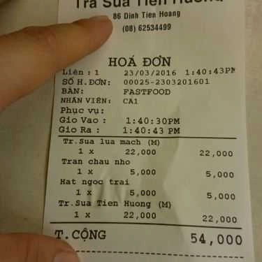 Tổng hợp- Cafe Trà Sữa Tiên Hưởng - Đinh Tiên Hoàng