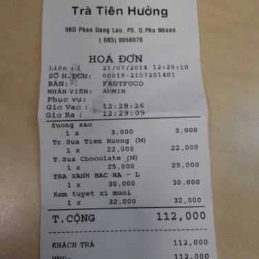 Tổng hợp- Cafe Trà Sữa Tiên Hưởng - Phan Đăng Lưu