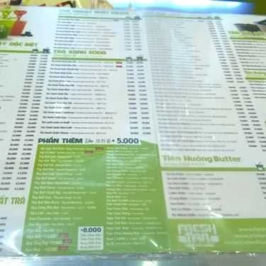 Thực đơn- Cafe Trà Sữa Tiên Hưởng - Pico Lotte