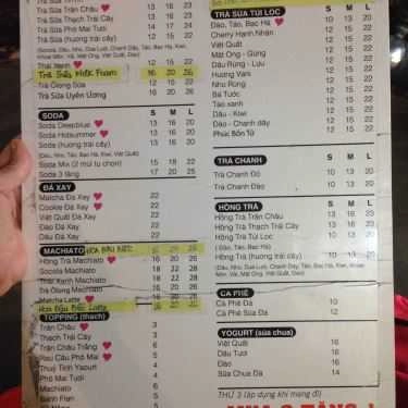 Thực đơn- Cafe Trà Sữa Tin Tin - Vạn Kiếp