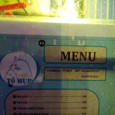 Thực đơn- Cafe Trà Sữa Tô Mụp
