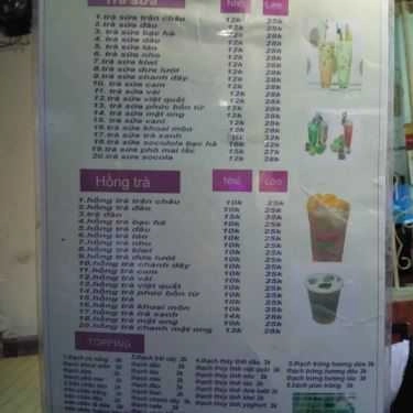Thực đơn- Ăn vặt Trà Sữa Trân Châu - Chu Văn An