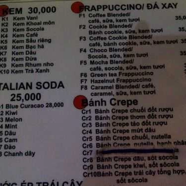 Thực đơn- Cafe Trà Sữa Trân Châu Be Cool