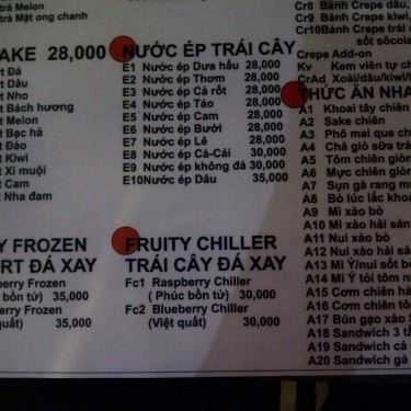 Thực đơn- Cafe Trà Sữa Trân Châu Be Cool