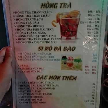 Thực đơn- Cafe Trà Sữa Trân Châu - Vạn Kiếp