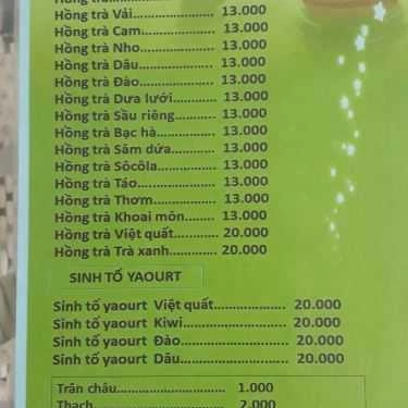 Thực đơn- Ăn vặt Trà Sữa Tú Mỡ