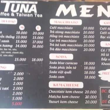 Thực đơn- Tuna Coffee & Taiwan Tea