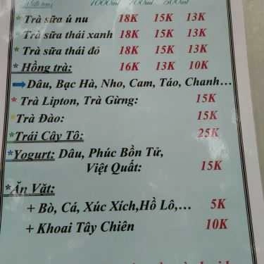 Thực đơn- Ăn vặt Trà sữa Ú Nu