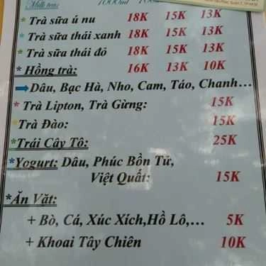 Thực đơn- Ăn vặt Trà sữa Ú Nu