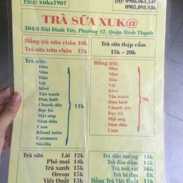 Thực đơn- Ăn vặt Trà Sữa Xuk@