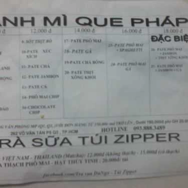 Thực đơn- Ăn vặt Trà Sữa Zipper - Cao Bá Nhạ