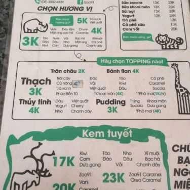 Thực đơn- Ăn vặt Trà Sữa Zoo91
