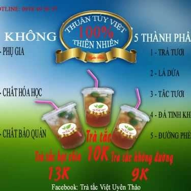 Thực đơn- Ăn vặt Trà Tắc Việt - Bàn Cờ