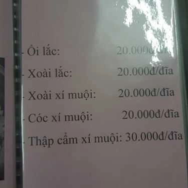 Thực đơn- Thanh Niên - Ăn Vặt Bình Dân