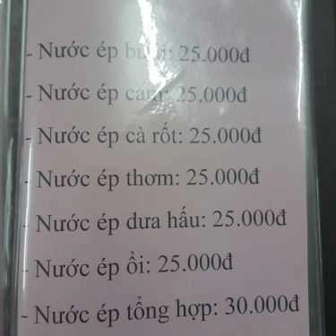 Thực đơn- Thanh Niên - Ăn Vặt Bình Dân