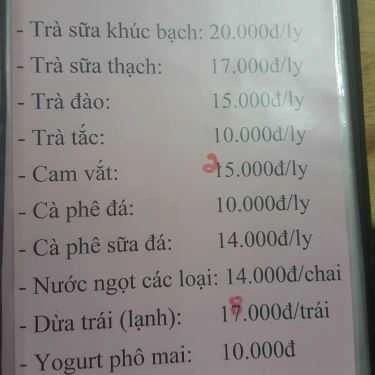 Thực đơn- Thanh Niên - Ăn Vặt Bình Dân