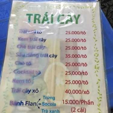 Thực đơn- Ăn vặt Trái Cây Tô - 229 Tô Hiến Thành