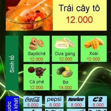 Thực đơn- Ăn vặt Trái Cây Tô CP10 - Làng Đại Học
