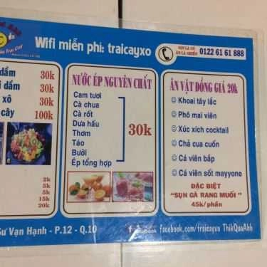 Thực đơn- Ăn vặt Thik Wa Ahh - Trái Cây Xô