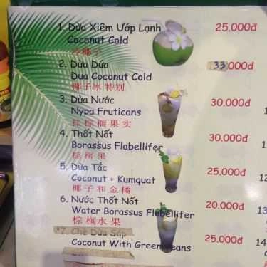 Thực đơn- Ăn vặt Travico - Sinh Tố Dừa Sáp