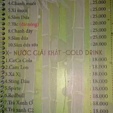 Thực đơn- Tre Coffee