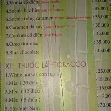 Thực đơn- Tre Coffee