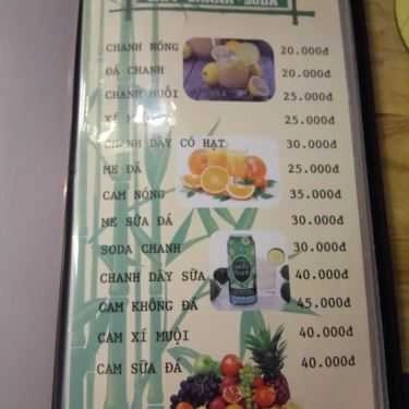 Thực đơn- Tre Cafe
