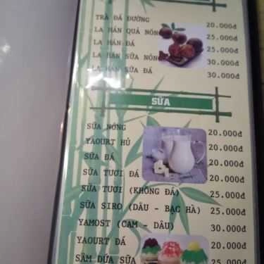Thực đơn- Tre Cafe