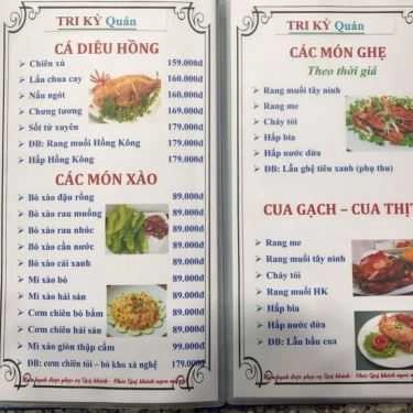 Thực đơn- Quán Nhậu Tri Kỷ Quán - Bò Tơ & Hải Sản