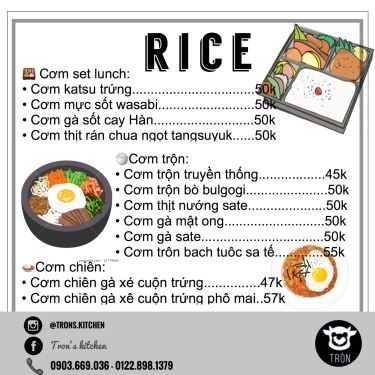 Thực đơn- Quán Cơm Tròn's Kitchen - Giao Cơm Văn Phòng
