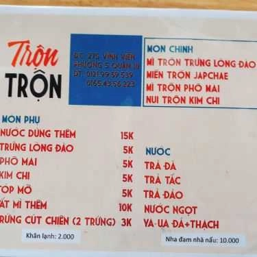 Thực đơn- Ăn vặt Trộn Trộn - Mì Trộn Trứng Lòng Đào