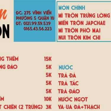 Thực đơn- Ăn vặt Trộn Trộn - Mì Trộn Trứng Lòng Đào