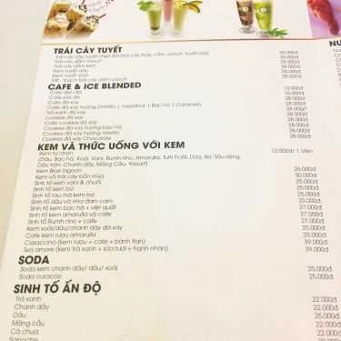 Thực đơn- Cafe Tropical Juice - Trà Sữa & Trái Cây