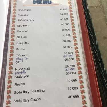 Thực đơn- Trúc Lâm Viên - Cafe Sân Vườn - Đường Số 12