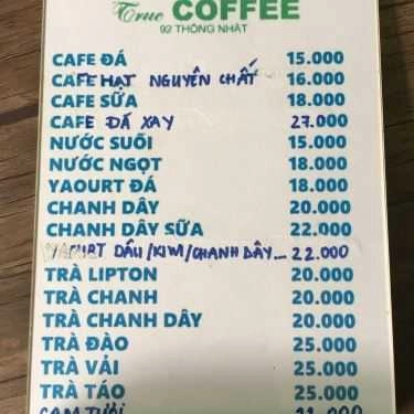 Thực đơn- True Coffee