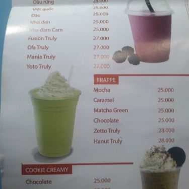 Thực đơn- Cafe Truly Kafe & Kebab - Đinh Tiên Hoàng