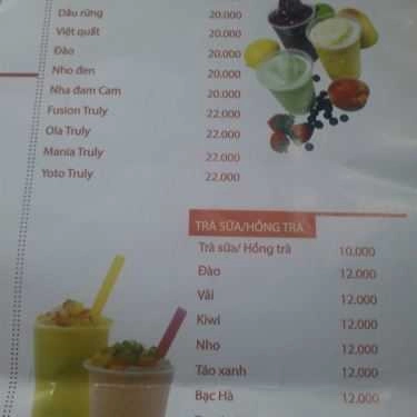Thực đơn- Cafe Truly Kafe & Kebab - Đinh Tiên Hoàng
