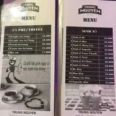 Thực đơn- Cafe Trung Nguyên Gold House - Lê Văn Lương