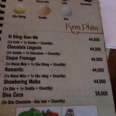 Thực đơn- Tuấn Ngọc Cafe - Hoàng Văn Thụ