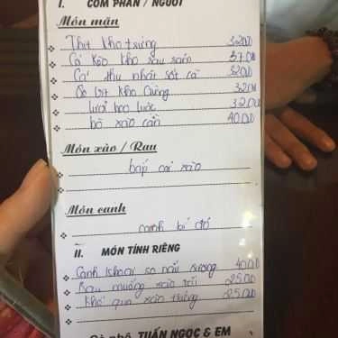 Thực đơn- Tuấn Ngọc & E Cafe