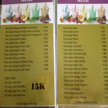 Thực đơn- Cafe Tuấn Râu - Trà Sữa & Ăn Vặt