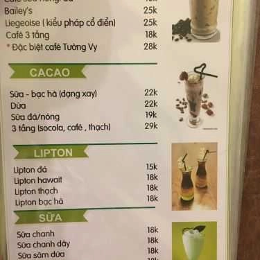 Thực đơn- Cafe Tường Vy - Tea & Milkshake