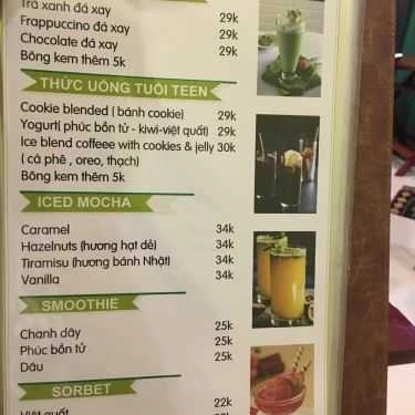 Thực đơn- Cafe Tường Vy - Tea & Milkshake