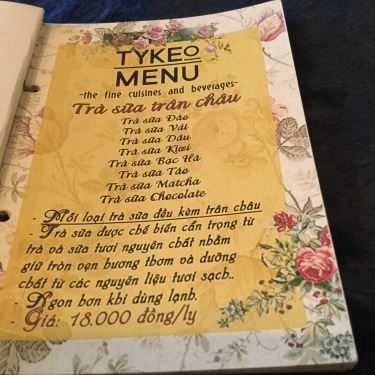 Thực đơn- Cafe TYKEO - The Drink And Workshop