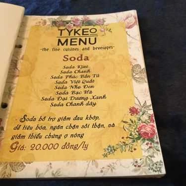 Thực đơn- Cafe TYKEO - The Drink And Workshop